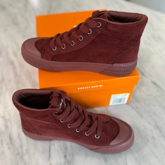 NWT Rocket Dog Women's Sneakers 7M - Maroon  Cheery Hi Flaxville Corduroy - Picture 4 of 9